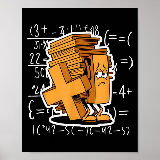 Math Overload Funny Equation Cartoon  Poster (Framsidan)