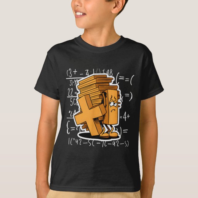 Math Overload Funny Equation Cartoon  T Shirt (Framsida)