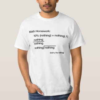 Math på vit man tee shirt