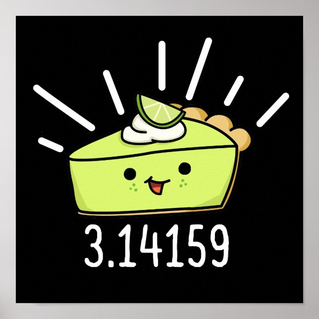 Math Pi Number Funny Paj Pun Mörk BG Poster (Framsidan)