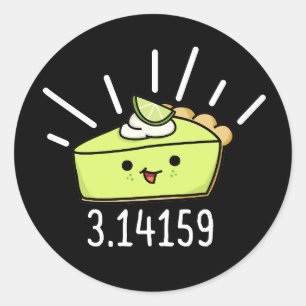 Math Pi Number Funny Paj Pun Mörk BG Runt Klistermärke