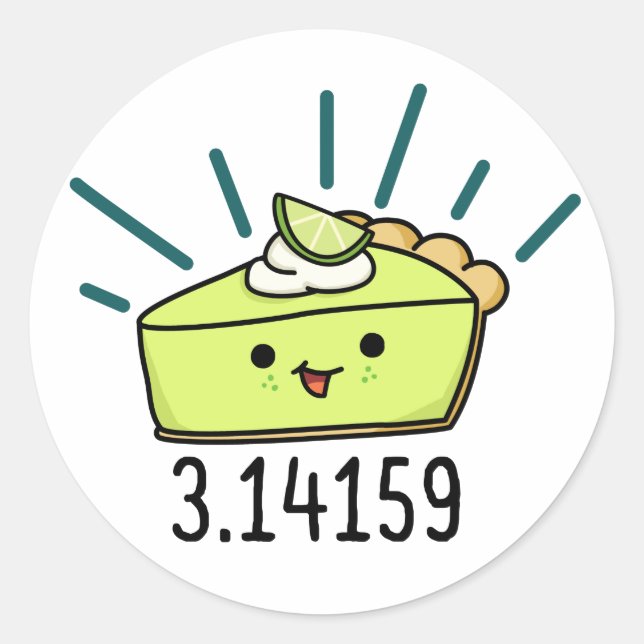 Math Pi Number Funny Paj Pun Runt Klistermärke (Framsida)