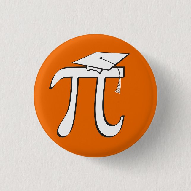 Math Pi Student © - Orange och Vit Knapp (Framsida)