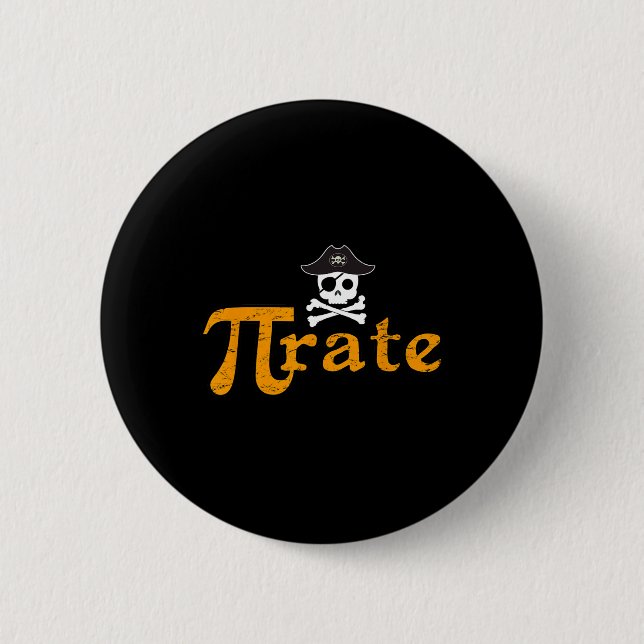 Math Pirat Lycklig Pi Day Knapp (Framsida)