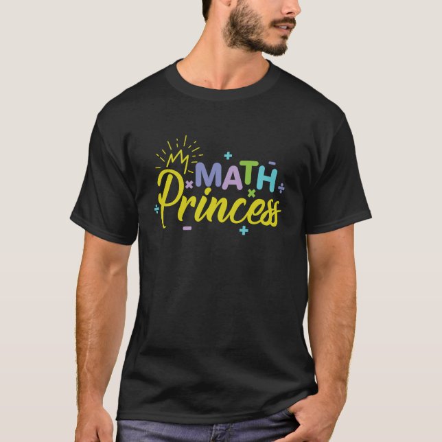 Math Princess Genius Girl Smart Child T Shirt (Framsida)
