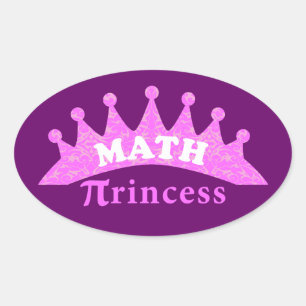 Math Princess Ovalt Klistermärke