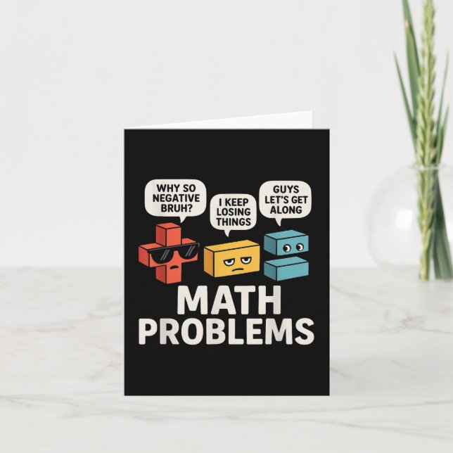 Math Problems Symbols Funny Teacher Back to school Kort (Framsida)