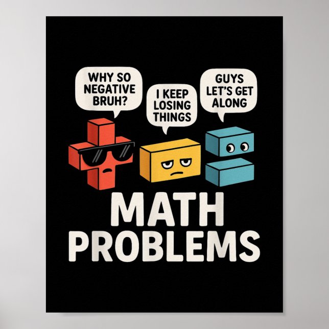 Math Problems Symbols Funny Teacher Back to school Poster (Framsidan)