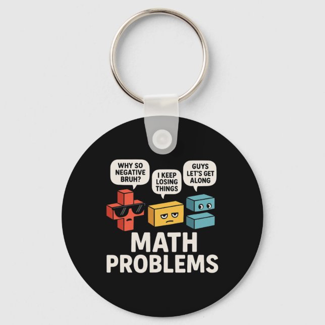 Math Problems Symbols Funny Teacher Byck To School Nyckelring (Framsida)