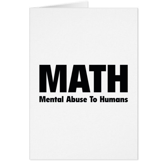 MATH Psykiska övergrepp mot människor Hälsningskort (Framsidan)