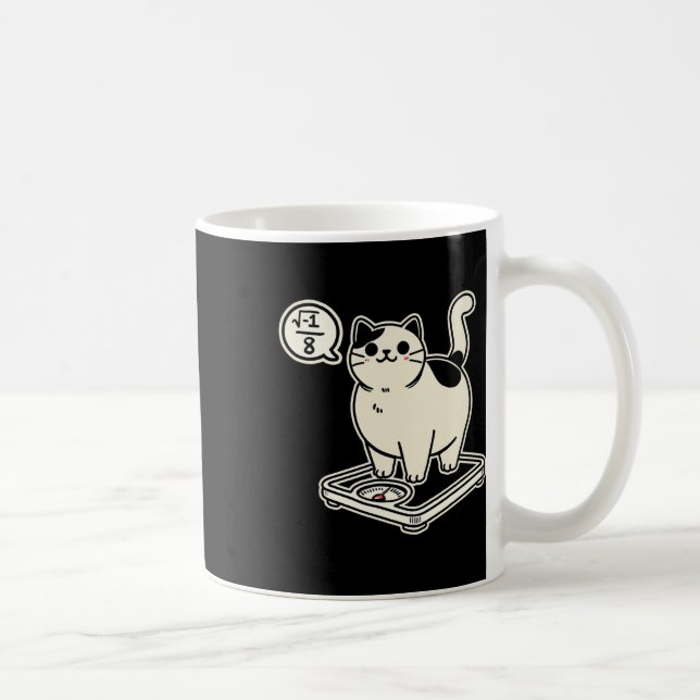 Math Pun Cat i Overate I over 8 Lättare i matemati Kaffemugg (Höger)