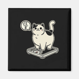 Math Pun Cat i Overate I over 8 Lättare i matemati Magnet