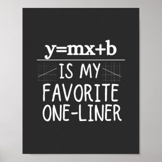 Math Pun One-Liner. Radekvation. Jag gillar en lin Poster