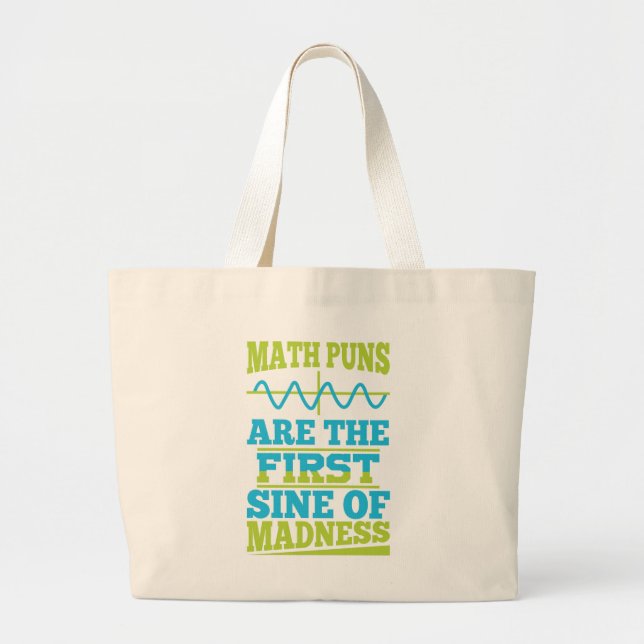 Math Puns Sine of galenhet! Math Teacher Joke Tote Jumbo Tygkasse (Framsidan)
