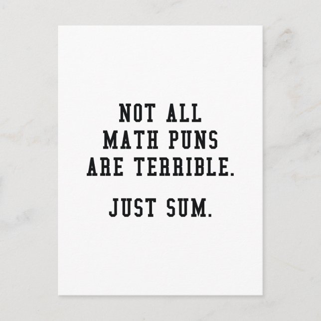 Math Puns Vykort (Framsida)