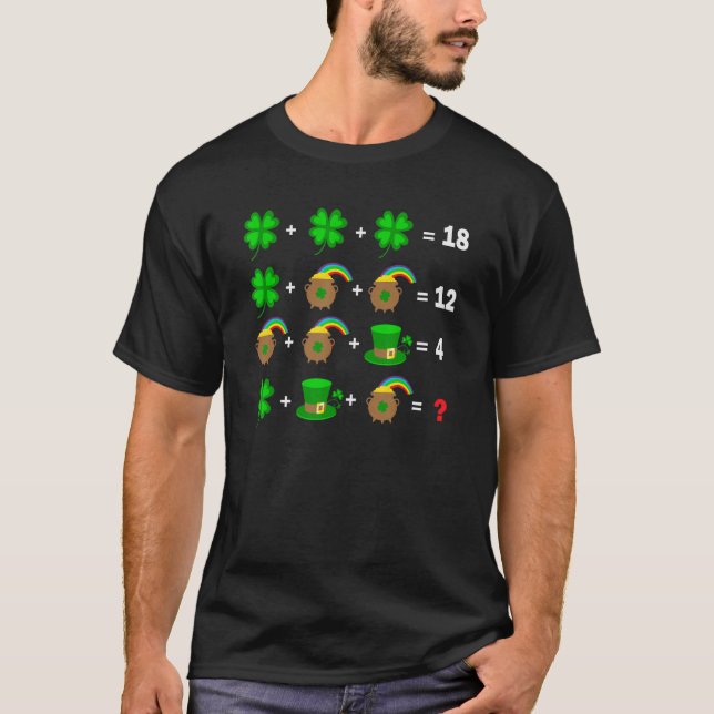 Math Puzzle Klöver och Friends Math Teacher St Pat T Shirt (Framsida)