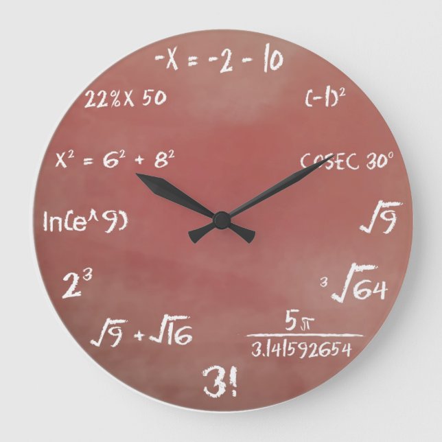 Math Quiz Wall Clock Stor Klocka (Framsida)