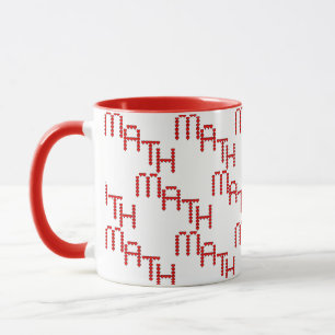 Math Red Hearts Text Mugg