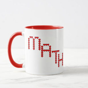 Math Red Hearts Text Mugg