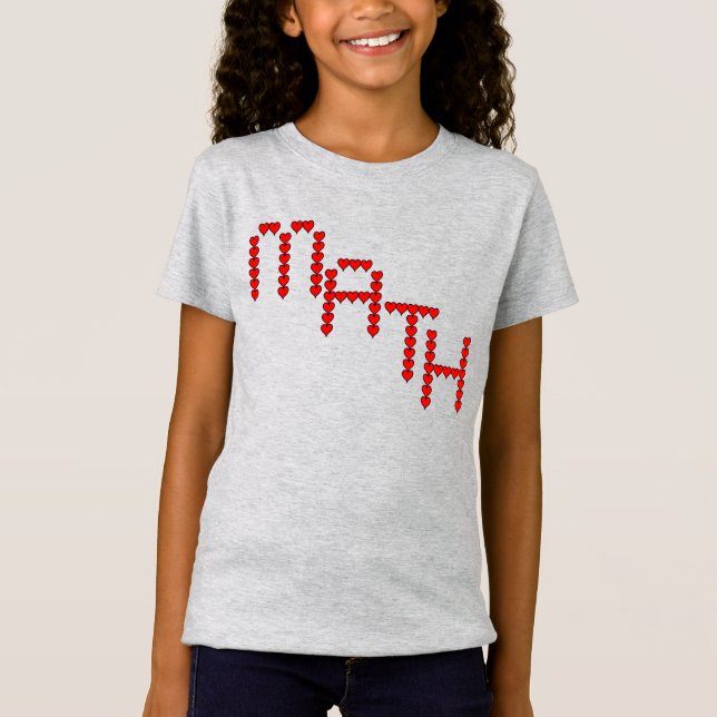 Math Red Hearts Text T Shirt (Framsida)