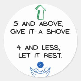 Math Reminder: 5 och över ge är det en skon... Runt Klistermärke