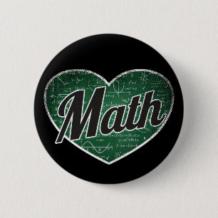 Math Retro Heart Blackboard Kärlek Knapp