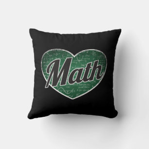 Math Retro Heart Blackboard Kärlek Kudde