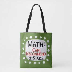 Math Review 5 Stars Tote Bag Tygkasse