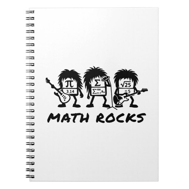 Math Rocks Academic Rock Band Humor Anteckningsbok (Framsidan)
