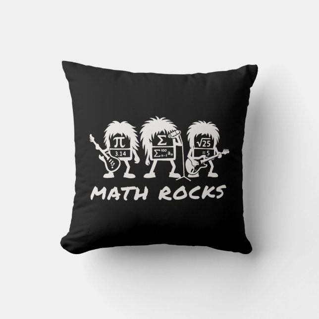 Math Rocks Academic Rock Band Humor Kudde (Framsida)