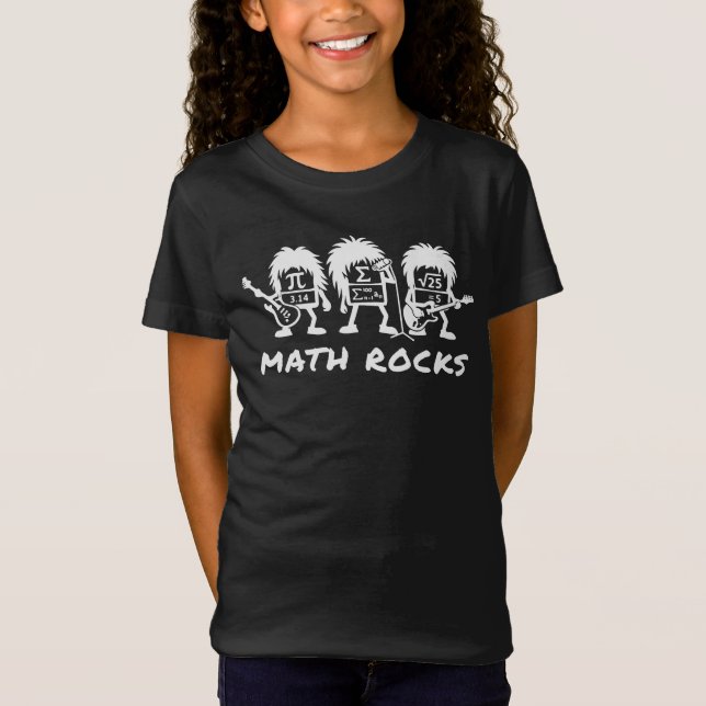 Math Rocks Academic Rock Band Humor T Shirt (Framsida)