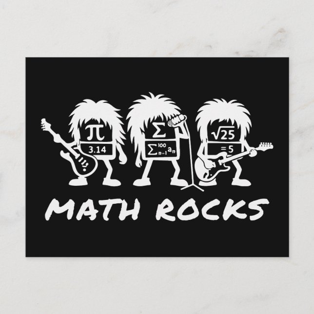Math Rocks Academic Rock Band Humor Vykort (Framsida)