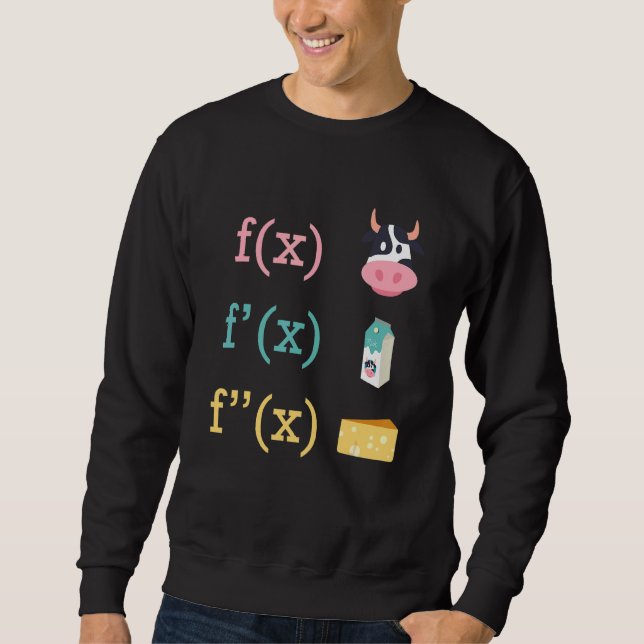 Math Roligt Cow Mjölk Ost Derivation Infinity Calc Lång Ärmad Tröja (Framsida)