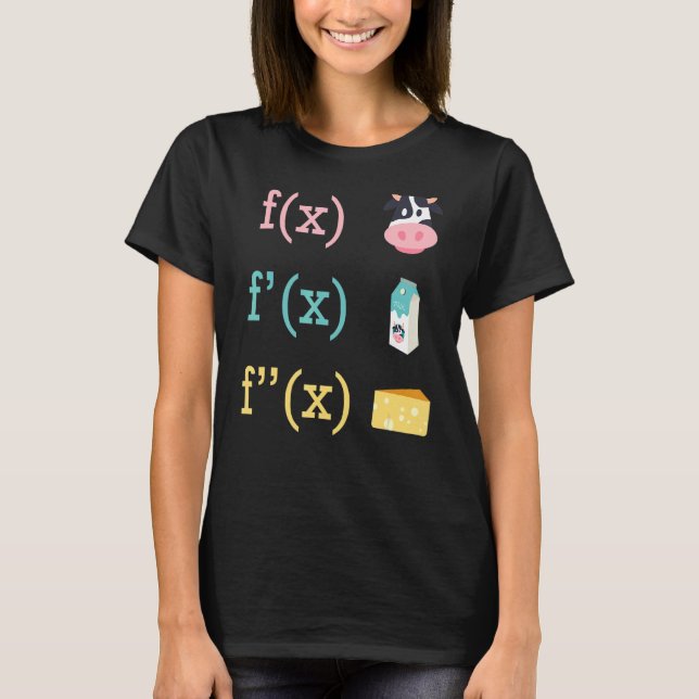 Math Roligt Cow Mjölk Ost Derivation Infinity Calc T Shirt (Framsida)