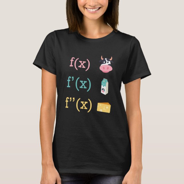 Math Roligt Cow Mjölk Ost Derivation Infinity Calc T Shirt (Framsida)