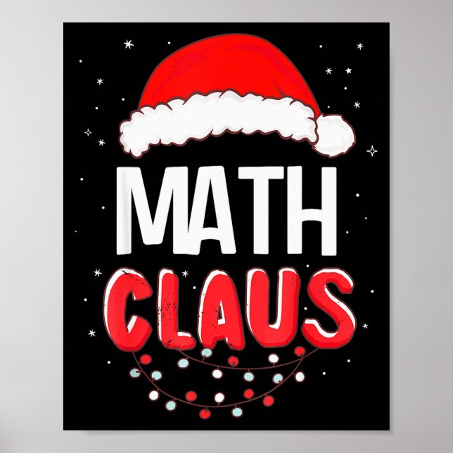 Math Santa Claus Christmas Matching Costume  Poster (Framsidan)