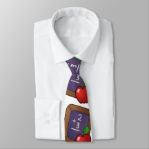 Math School Teacher Apple Blackboard Necktie
