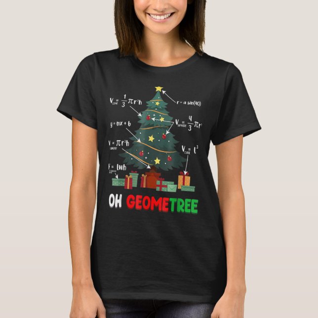 Math Science Teacher Geometree Geometry jul T Shirt (Framsida)