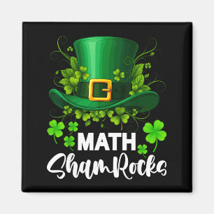 Math Shamrocks St. Patricks Day Skola  Magnet