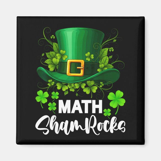 Math Shamrocks St. Patricks Day Skola  Magnet (Framsidan)