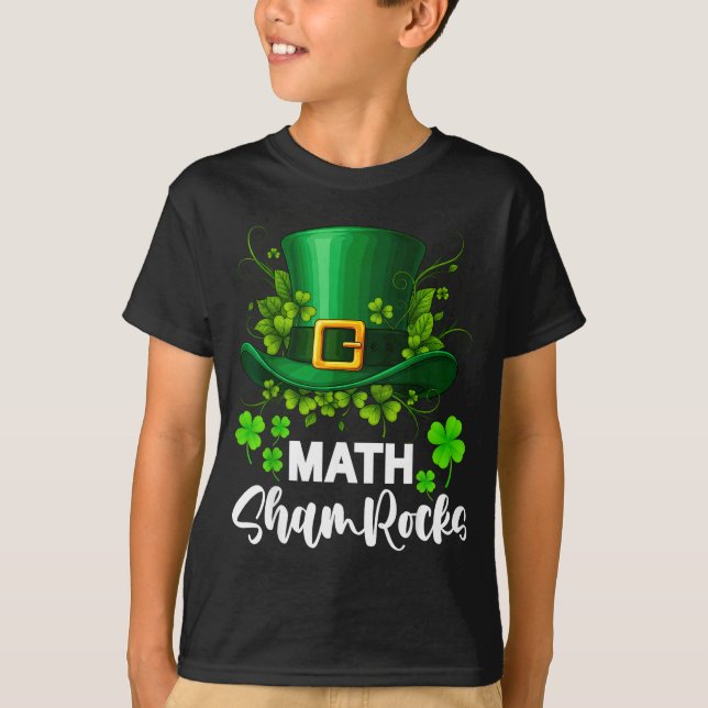 Math Shamrocks St. Patricks Day Skola  T Shirt (Framsida)