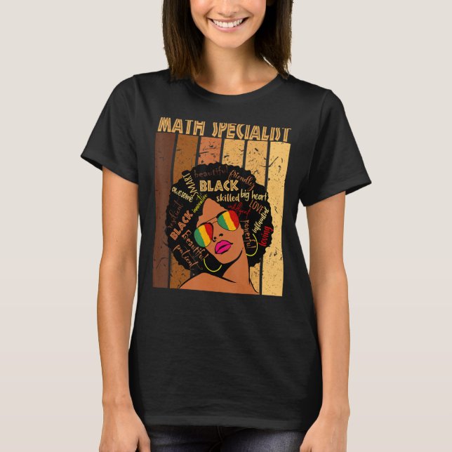 Math Specialist Afro African American Black Histor T Shirt (Framsida)