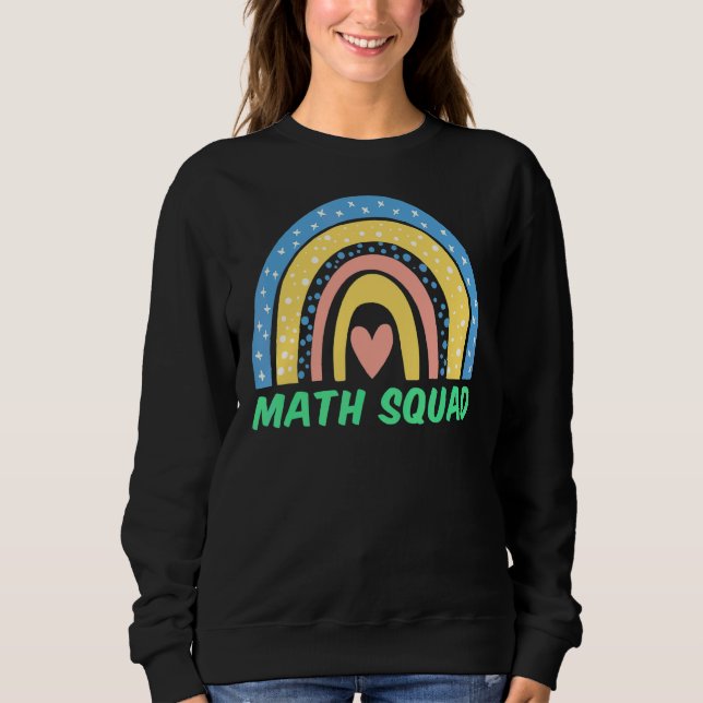 Math Squad Boho Rainbow Student Math Teacher Back T Shirt (Framsida)