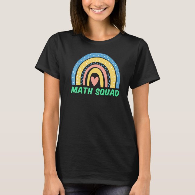 Math Squad Boho Regnbåge Student Matematiklärare B T Shirt (Framsida)
