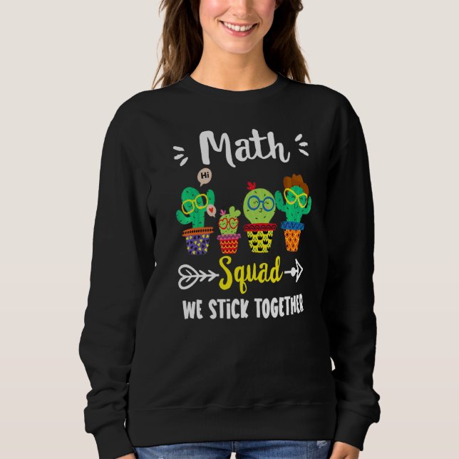 Math Squad School Cactus Team Math Teacher Crew T Shirt (Framsida)
