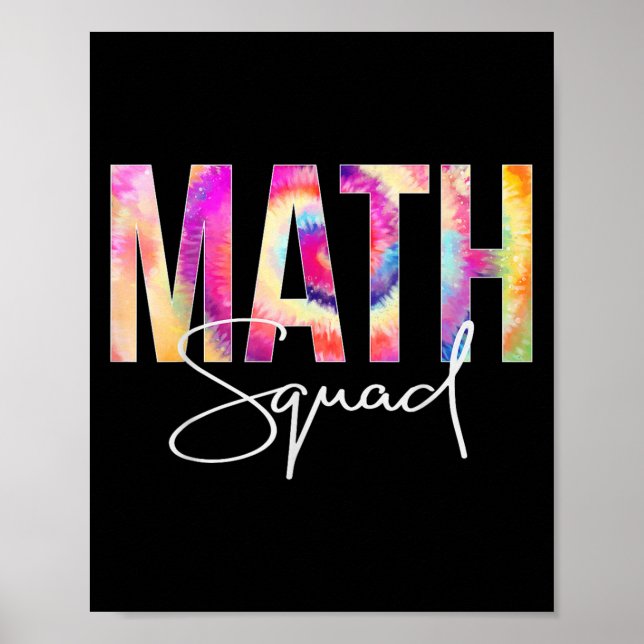 Math Squad Tie Dye Back To School Women Appreciati Poster (Framsidan)