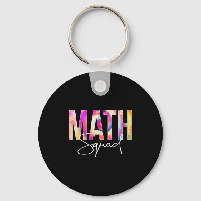 Math Squad Tie Dye Tillbaka Till Skolan Kvinnor Up Nyckelring (Framsida)