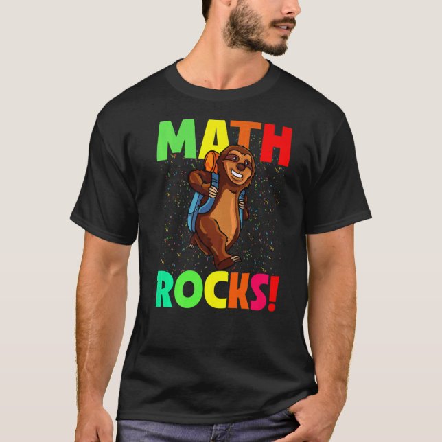 Math Sten Sloth Back to school T Shirt (Framsida)
