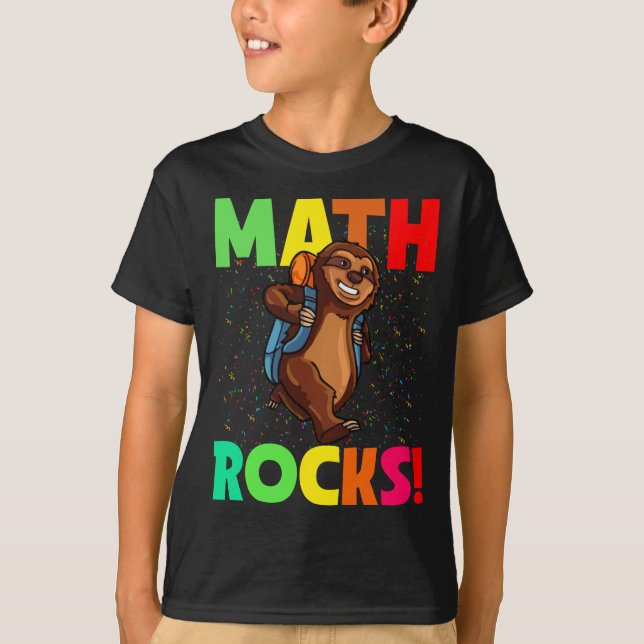 Math Sten Sloth Back to school T Shirt (Framsida)