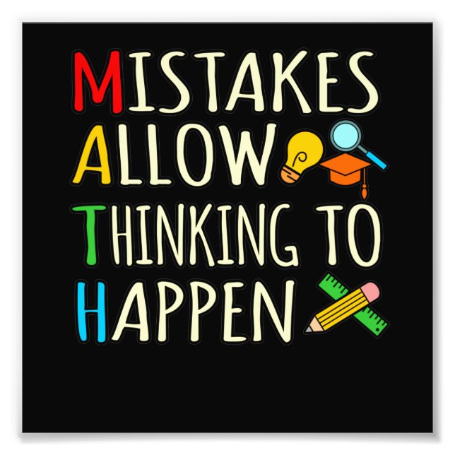 Math Student Mistakes mathematics Math Teacher Fototryck (Framsidan)